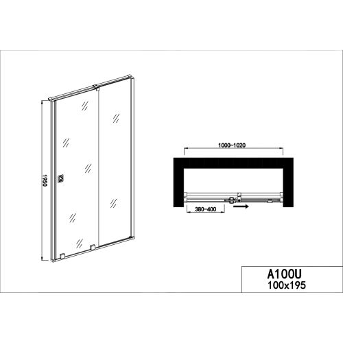 Sliding door chrome 96-100x195cm