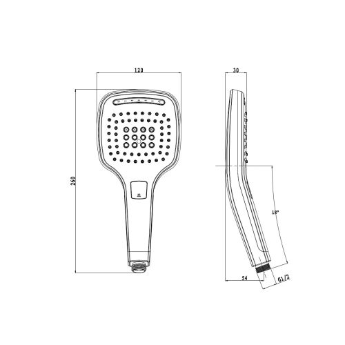 Handbrause chrom 12cm 3 Funktionen