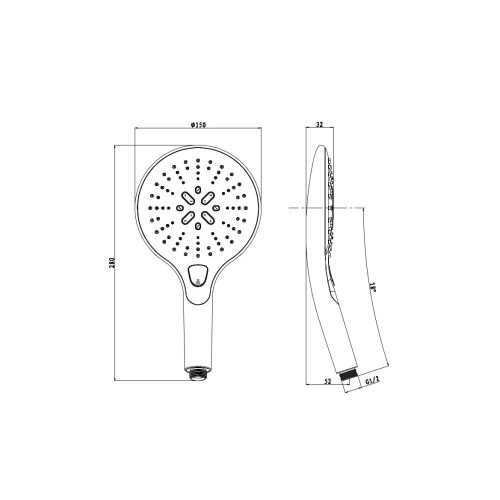 Handbrause Chrom 15cm 3 Funktionen