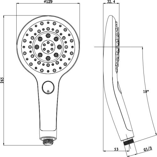 Handbrause chrom 13cm 3 Funktionen