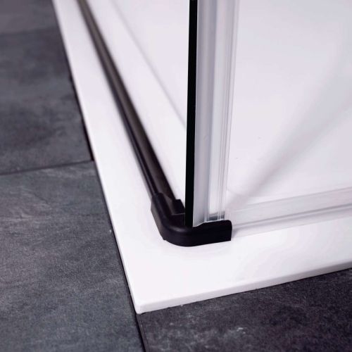 Glass fixed part black matt 95-97x195cm