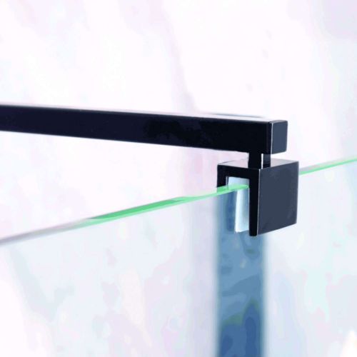 Glass fixed part black matt 95-97x195cm