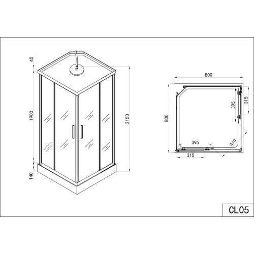 Komplettdk TWIST 1 80x80x215cm Quick-Line