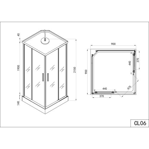 Komplettdk TWIST 2 90x90x215cm Quick-Line