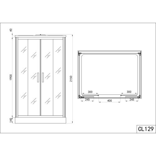 *Komplettdk ROXANA 90x120x215cm Quick Lin