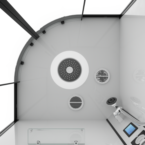 Kompletna tuš kabina AUSTIN črna s hitro montažo 90 x 90 x 215 cm