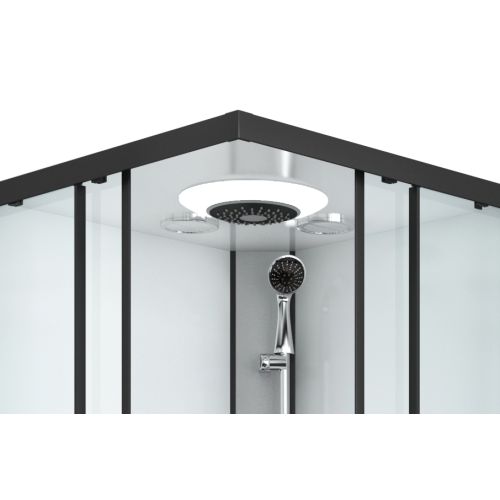 Complete shower cubicle MIAMI black - with quick assembly 90 x 90 x 215 cm