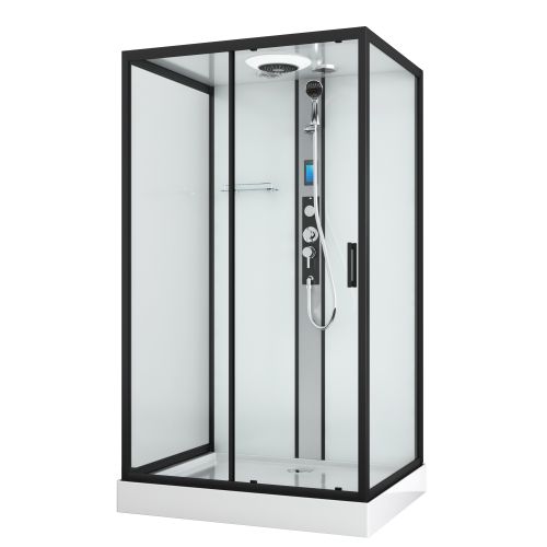 Complete shower cubicle BOSTON black - with quick assembly 90 x120 x 215 cm