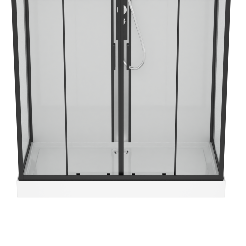 Complete shower cubicle NEW YORK black - with quick assembly 90 x 160 x 215 cm