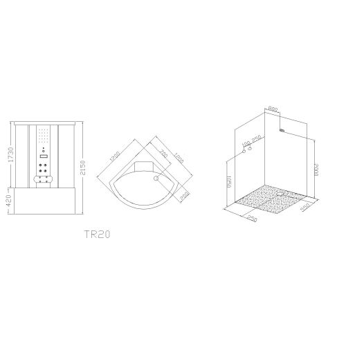 Steam shower cabin SALSA 120x120x215cm