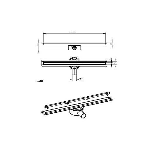 Duschrinne 60cm  Nirosta Schwarz-Optik