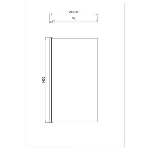 Črno stensko zložno vrata za kad 80x140 cm 5 mm jasnega stekla