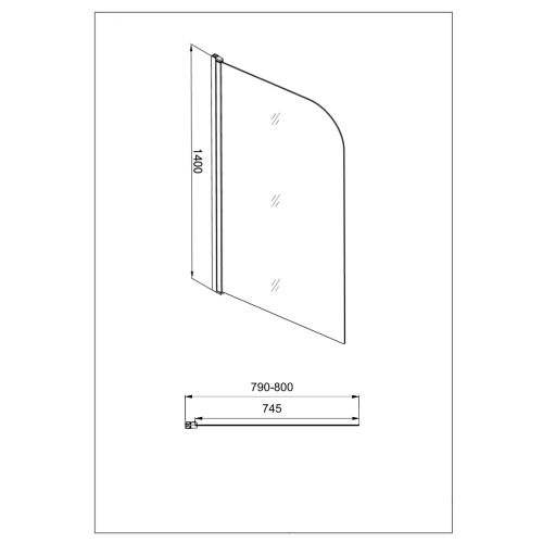 Wannenklappwand chrom 80x140cm 5mm Glas klar