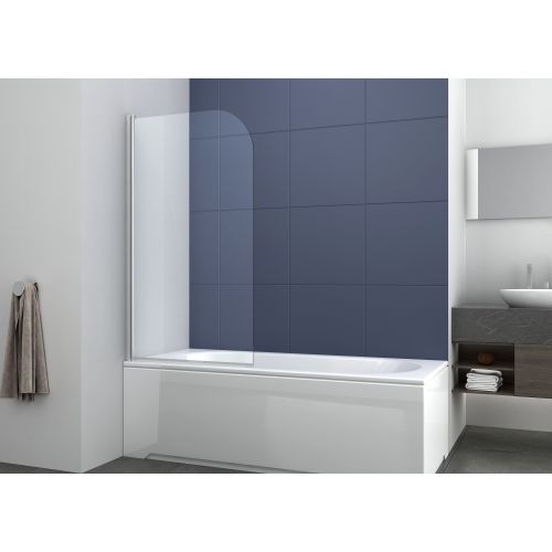 Wannenklappwand chrom 80x140cm 5mm Glas klar