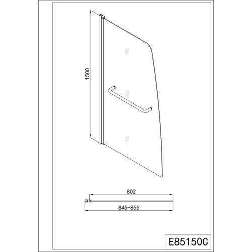 *Wannenklappwand 85x150cm 6mm Anti-Kalk