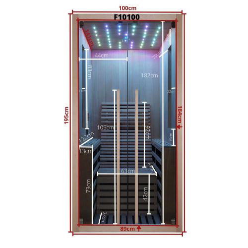 CARBON 1 infrared cabin 1 pers. 100x130x195cm