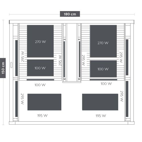 CARBON 2 Infrarotkabine 2 Pers. 180x150x195 cm