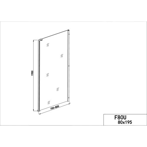 Fixglas 80cm chrom 79-80x195cm