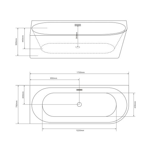 Faro Acryl Badewanne links