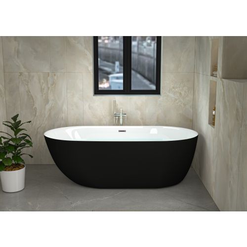 Melbourne Acryl Badewanne 170x75x56cm schwarz