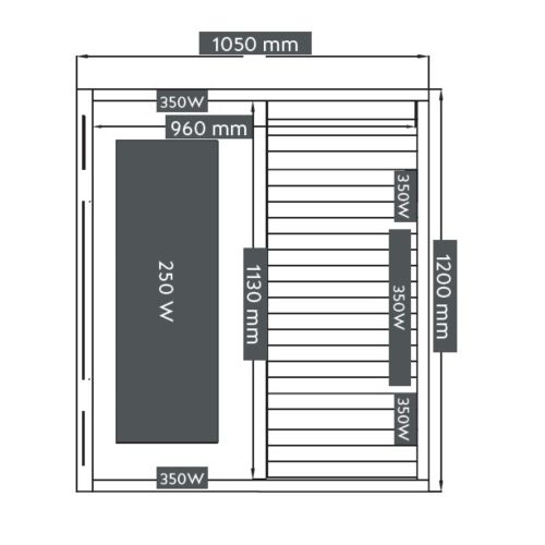 Infrardeča kabina SAFIR za 2 osebi 120x105x195cm