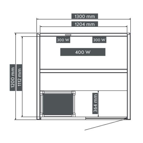TWINCOMBI Sauna+Infrarot 2 Pers. 130 x120x 200 cm