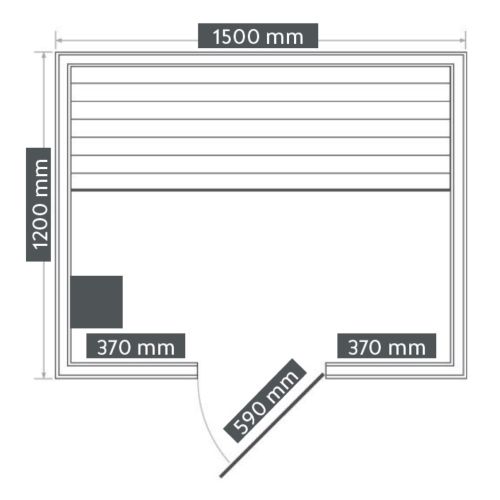 RIGA Sauna 3 Pers.150x120x190 cm