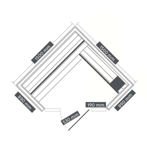 TALLINN Sauna 3 Pers. 150x150x200 cm