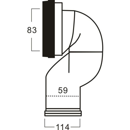 WC connection bend for P/S Trap