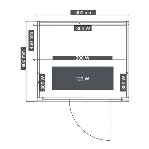 Malmö 1 infrared cabin 1 person 90x90x190 cm