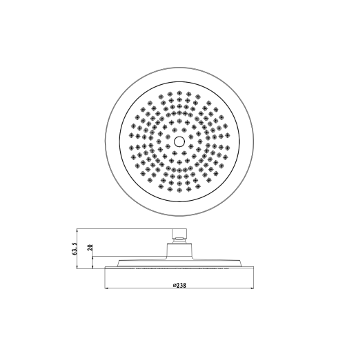 Kopfbrause rund 25cm Durchmesser