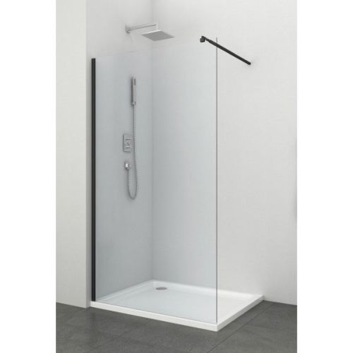 Glasfixteil schwarz matt 75-77x195cm