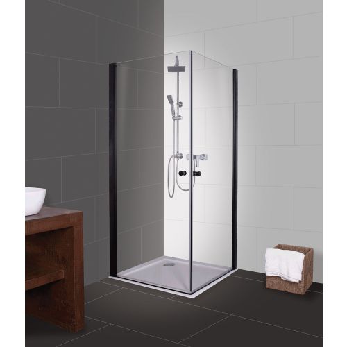 Swing door black matt 75-77x195cm